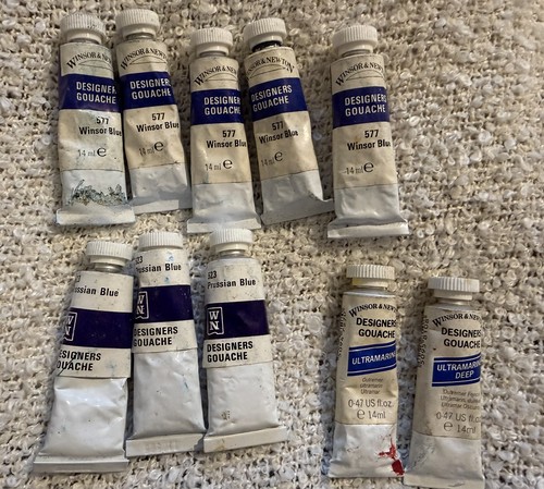 Gouache paint blue - paint,